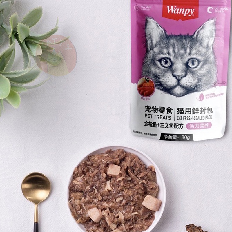 Pate Wanpy 80g cho Mèo cưng 7 vị