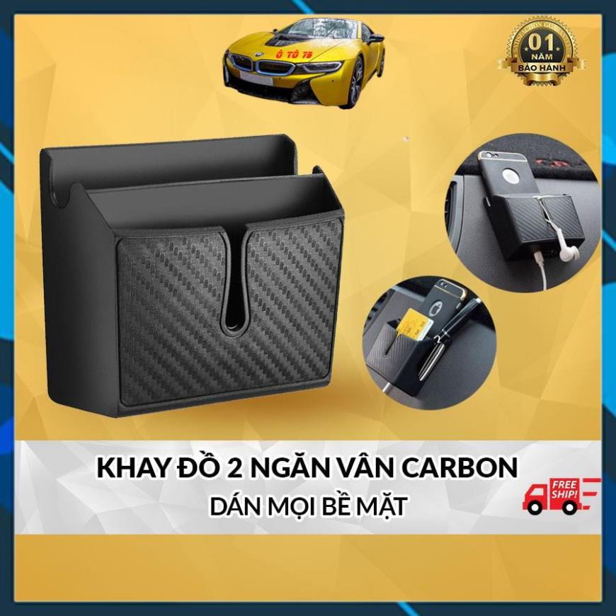 ⚡️HÀNG HOT⚡️Hộp Đựng Đồ 2 Ngăn Đa Năng Cho Xe Hơi | Đựng Điện Thoại, Gói Thuốc Lá. Thẻ Xe