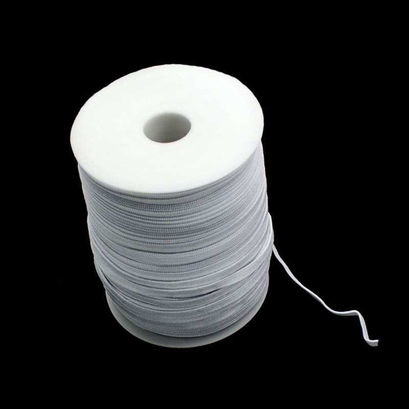 Cuộn Dây Thun Bản Dẹt Co Giãn 100Yards 3mm 4mm 5mm 6mm Làm Đồ Thủ Công DIY