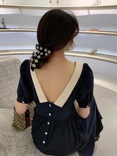 Đầm xanh midi
