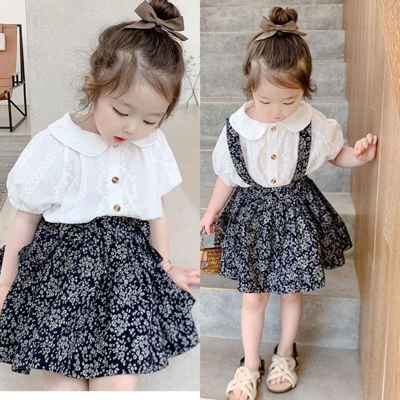 Đầm váy bé gái, áo sơ mi kèm yếm bé gái 16-30kg siêu cute dễ thương