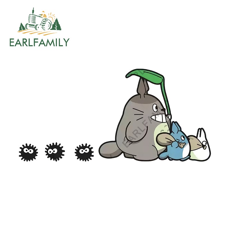Earlfamily Đề Can vinyl Dán Xe Hơi / Cửa Sổ Xe Hơi Họa Tiết Hoạt Hình totoro Vui Nhộn Chống Thấm Nước 13cm