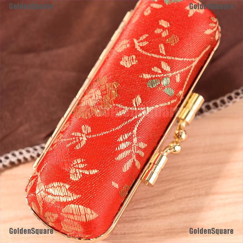 Hộp Đựng Son Môi Kẹp Sắt Có Gương Bên Trong &amp; Khóa Cài Thời Trang