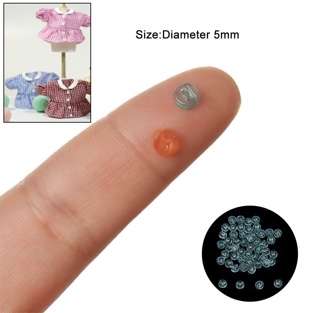 Set 50 Nút Nhựa 5mm Trong Suốt Nhiều Màu Cho Búp Bê