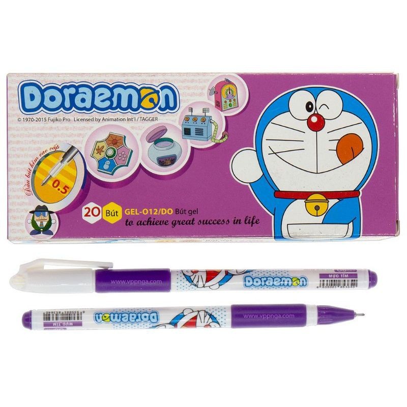 Hộp 20 bút gel Thiên Long GEL-012/DO ngòi 0.5mm - Bút gel Doraemom