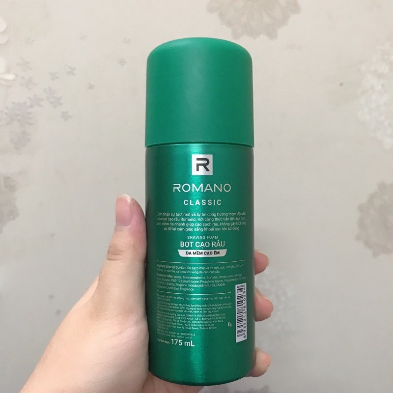 Bọt Cạo Râu Romano Shaving Foam Bọt Mịn Cạo Êm 175ml