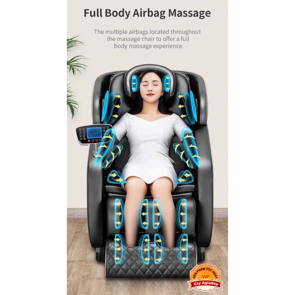 Ghế massage phi thuyền 3D Siêu xịn Luxury ADG màn cảm ứng trị liệu đa chế độ - Màu trắng