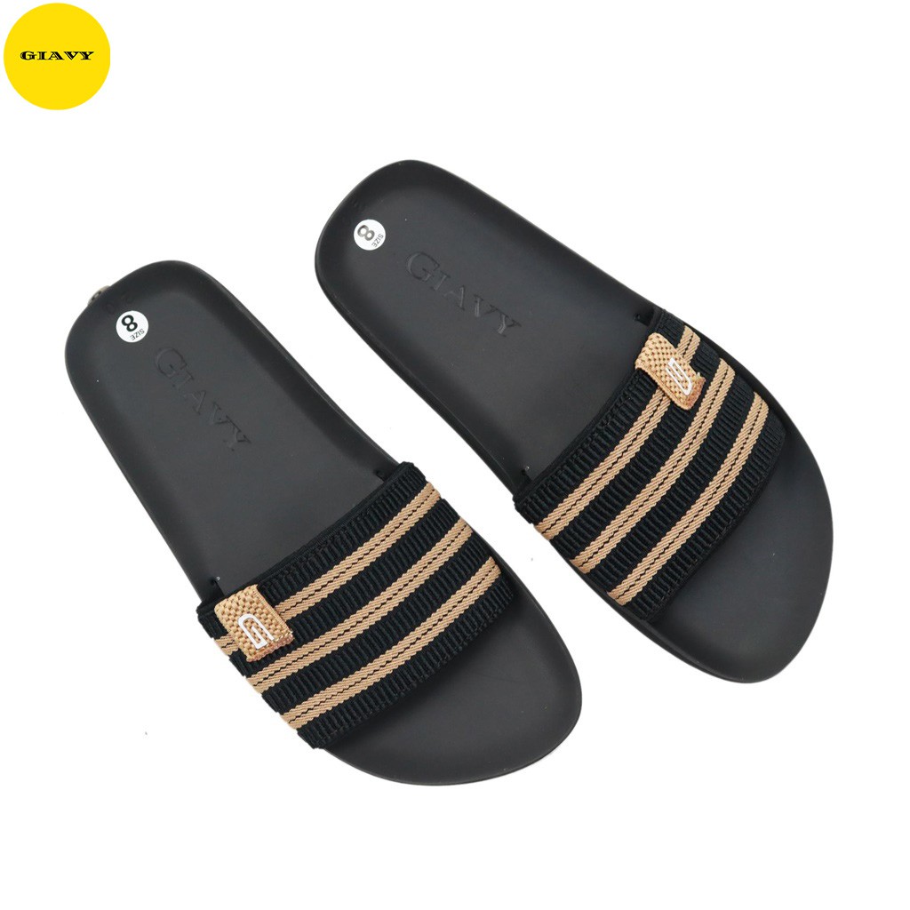 Dép nữ quai ngang sọc mix màu DTK336 - GIAVY