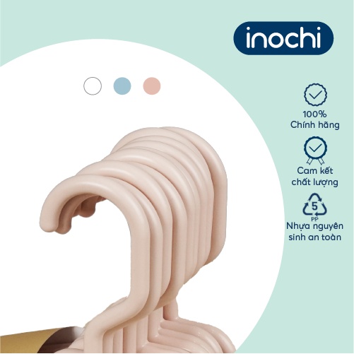 Móc áo trẻ em Inochi - Hara 181 màu Trắng ngọc/ Trắng kem/ Ghi sữa/ Hồng nhạt