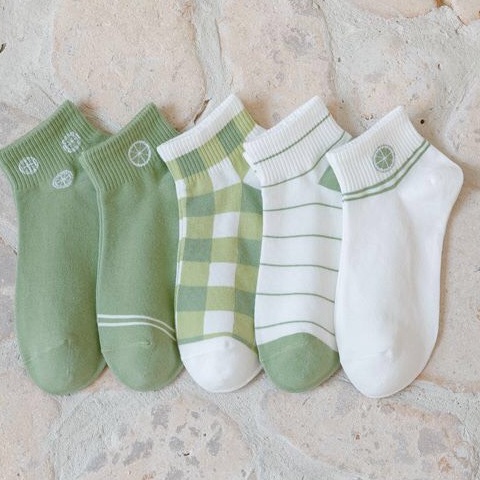 Set 5 đôi tất cổ ngắn, vớ nữ cổ ngắn nhiều mẫu siêu xinh Warm&Cute AD35