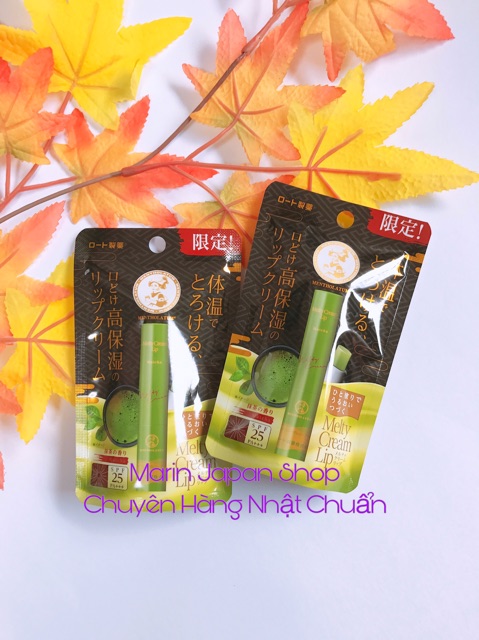 (Sale 40%) Son dưỡng ẩm, chống thâm môi chiết chuất Matcha Trà xanh Nhật Bản Rohto Melty Cream Lip