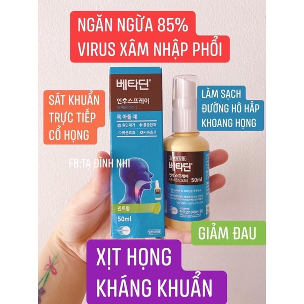 Xịt Họng Kháng Khuẩn Betadine