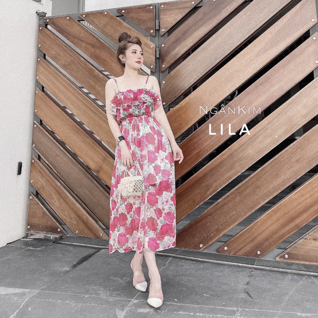 Váy maxi 2 dây họa tiết hoa , đầm maxi 2 dây voan dáng dài - mã A007- thời trang thiết kế | BigBuy360 - bigbuy360.vn