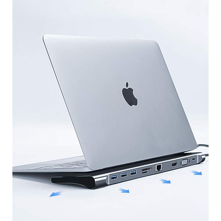 Hub usb type-c cho Macbook 2020 ra 10 cổng HDMI, Ethernet 1000Mbps, PD 100w - Jinghua Z333
