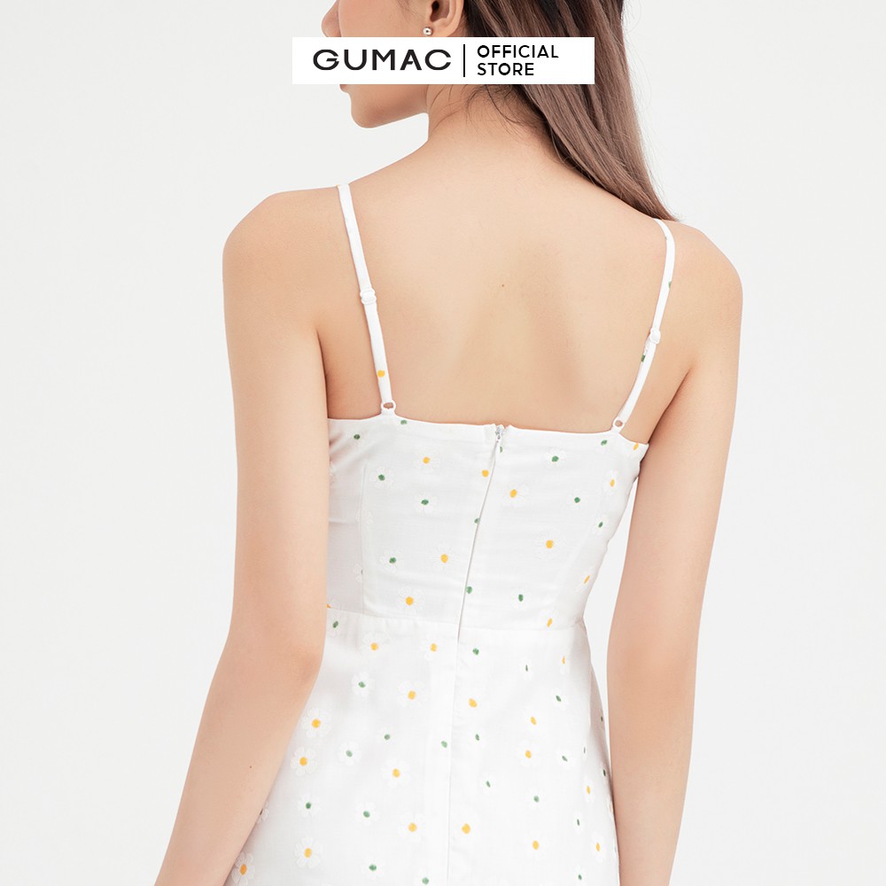 [Mã MABR07062 giảm 8% tối đa 50K đơn từ 249K] Đầm 2 dây nữ họa tiết hoa GUMAC màu trắng trẻ trung, năng động DB483 | BigBuy360 - bigbuy360.vn