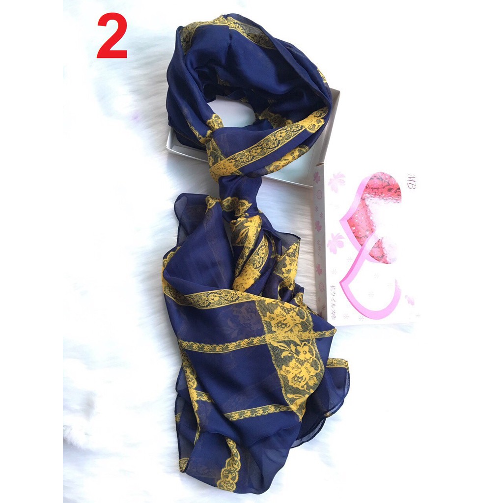 KHĂN VON LỤA GU 18 HỌA TIẾT