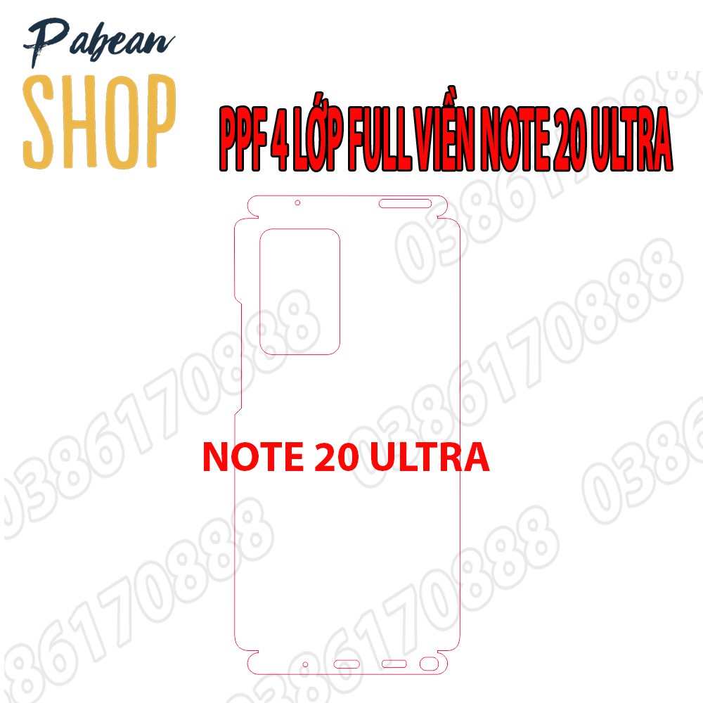 Dán Lưng FULL viền full Lỗ loa ( 4 lớp ) cho SAMSUNG NOTE 20 ULTRA