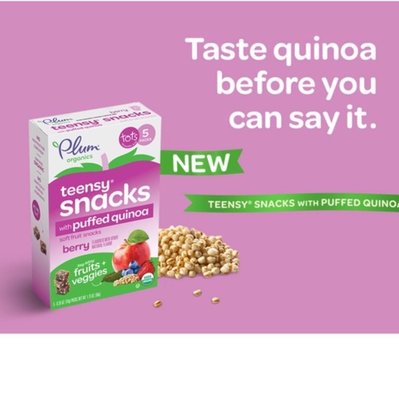 Trái cây sấy dẻo hữu cơ Plum Organics mix hạt Quinoa cho bé date 2023