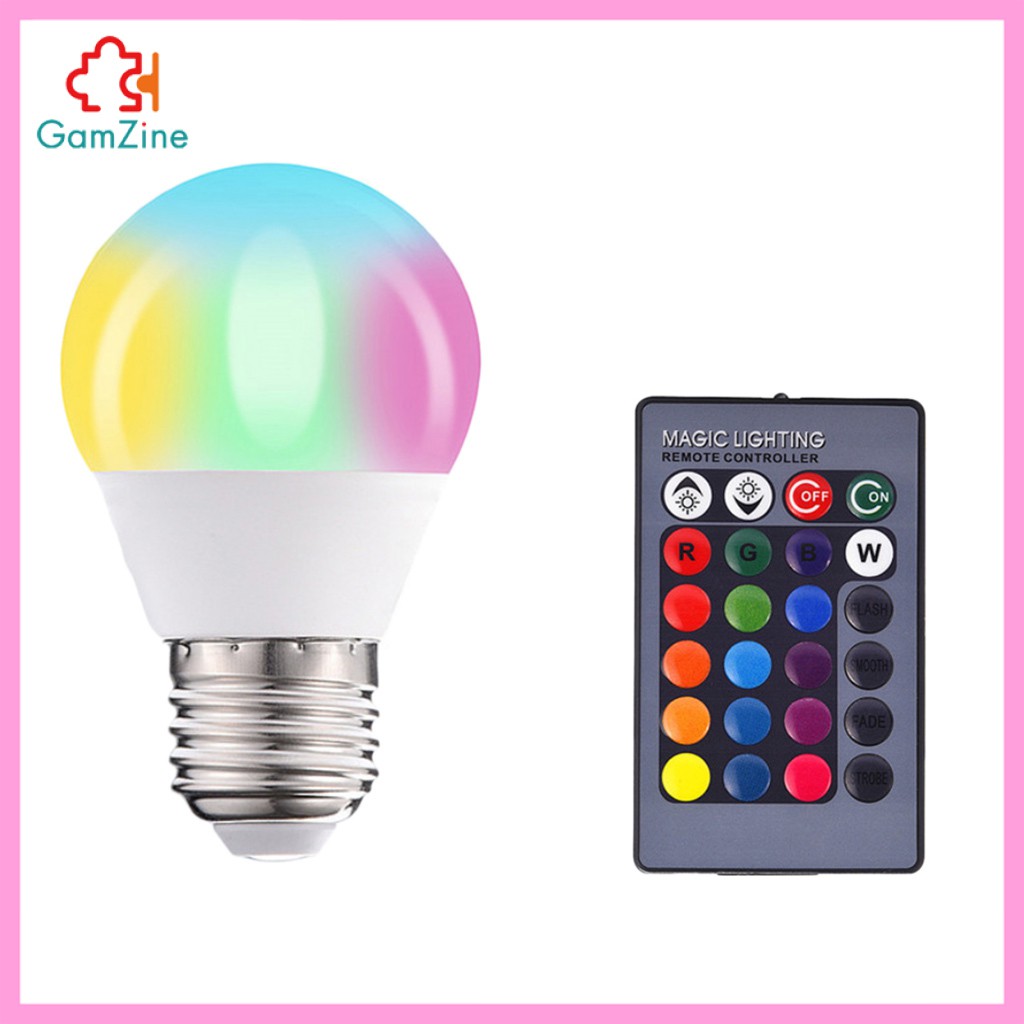 Bóng Đèn Led Đổi Màu E27 Có Điều Khiển Từ Xa 3w Rgb