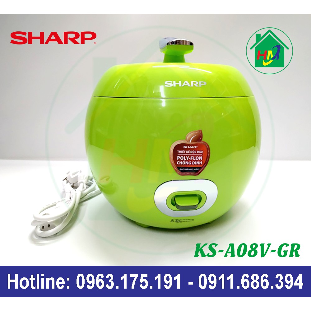 [Mã ELMS5 giảm 7% đơn 300K] Nồi Cơm Quả Táo 0.72L Sharp KS-A08V | BigBuy360 - bigbuy360.vn