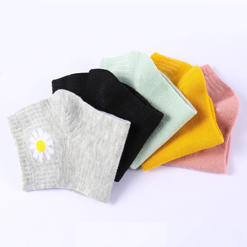 Túi 10 Đôi Tất Nữ Cổ Ngắn Cotton Hoa Cúc