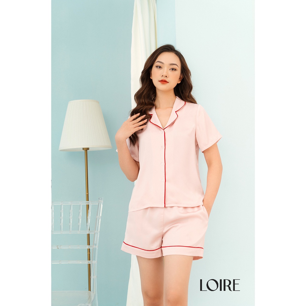 Bộ Đồ Ngủ Lụa Basic Áo Cộc Quần Cộc Loirechic LPN03