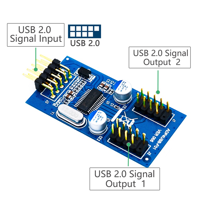 9Pin USB Header Male 1 to 2 Female Extension Splitter Cable Connector Adapter USB HUB Extension Card for Desktop