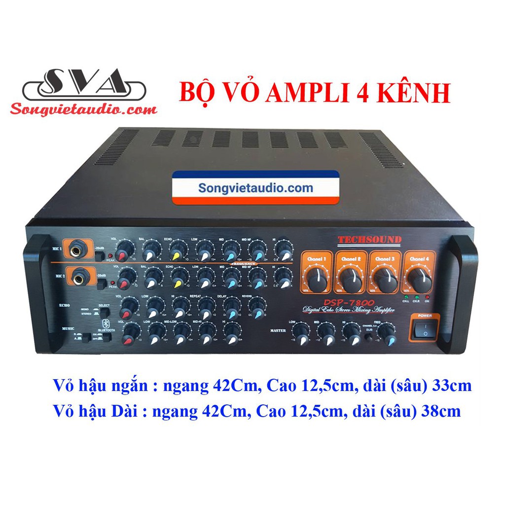 [Mã ELHACE giảm 4% đơn 300K] BỘ VỎ AMPLI 4 KÊNH MẶT NHÔM