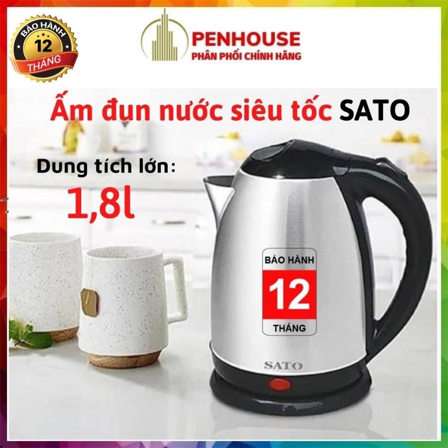 Ấm siêu tốc, ấm đun siêu tốc SATO 17ST41 1.8L CHÍNH HÃNG BH 12 Tháng