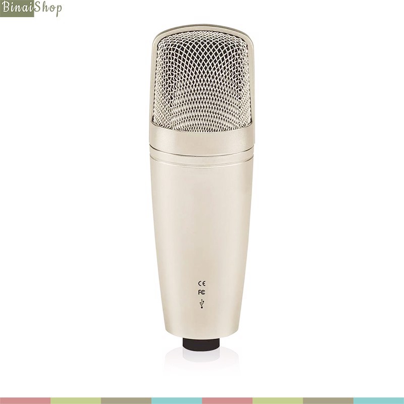 Behringer C-1U - Micro Thu Âm Condenser, Màng Thu Lớn, Kết Nối USB 2.0, Siêu Chống Nhiễu, Hướng Thu Cardioid