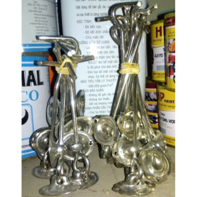 Combo 200 móc gió inox dài (tặng vít)