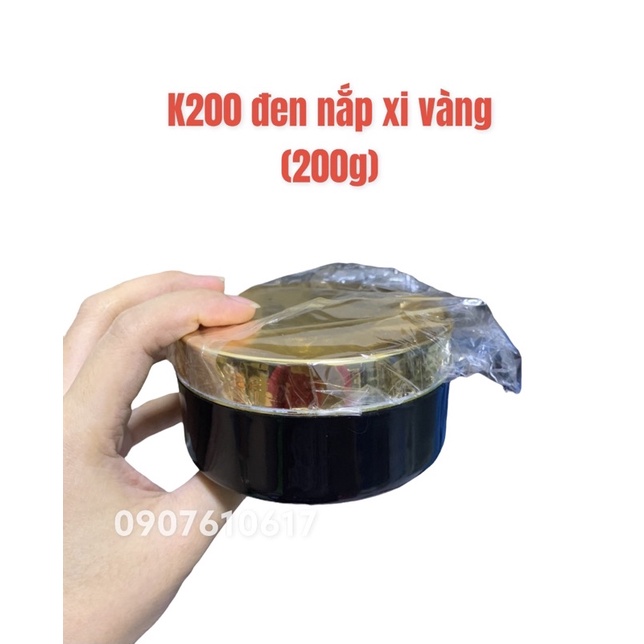 Hủ nhựa K200 nắp xi vàng đựng 200g kem, hủ chiết mỹ phẩm