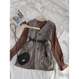 Set dạ zic zac kèm đai