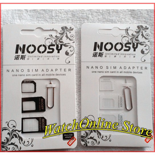 Bộ chuyển đổi nano sim Noosy Tặng kèm que chọc sim – Bộ khay sim đa năng