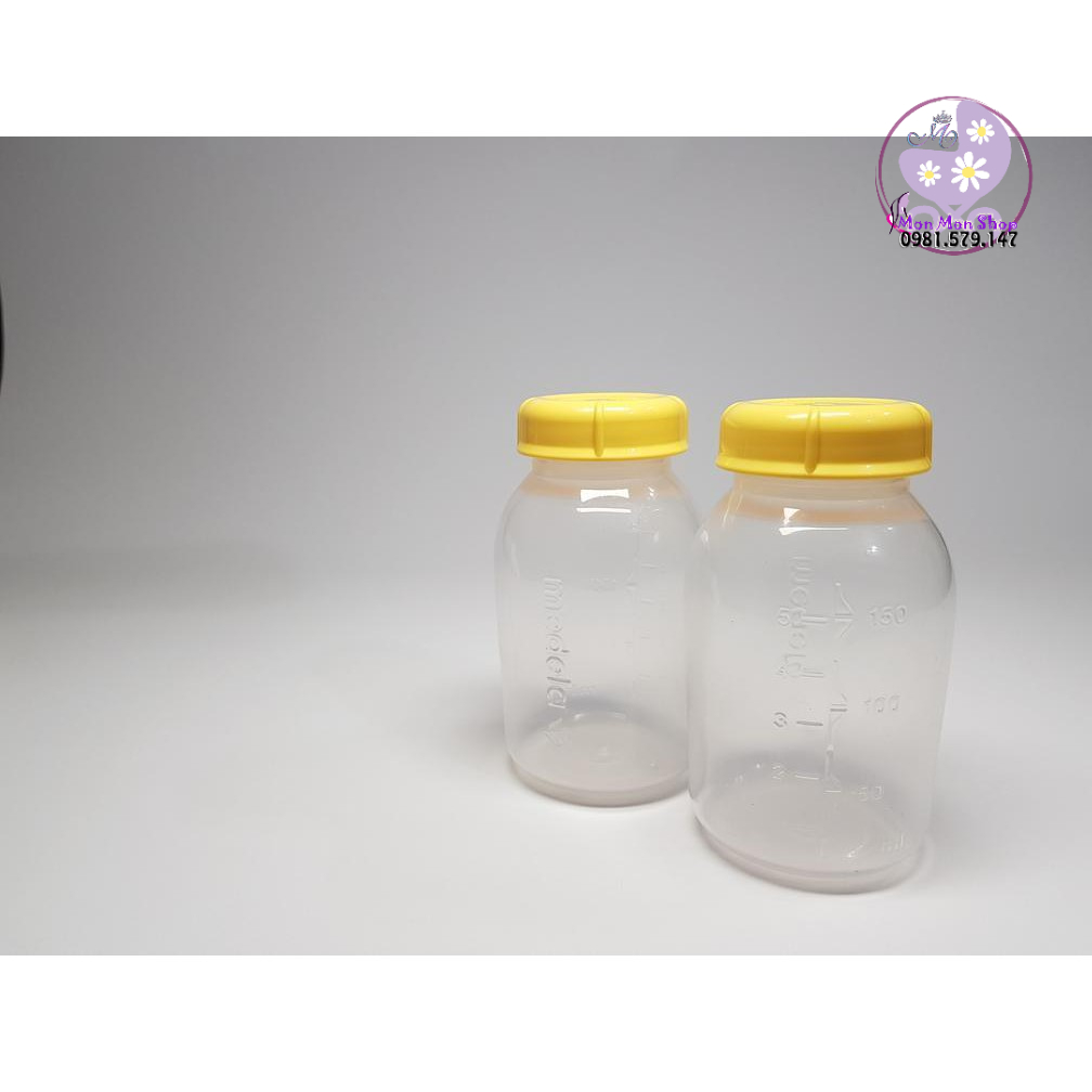 Combo 2 bình trữ sữa  Medela 150ml dập nổi nắp dày solid chính hãng