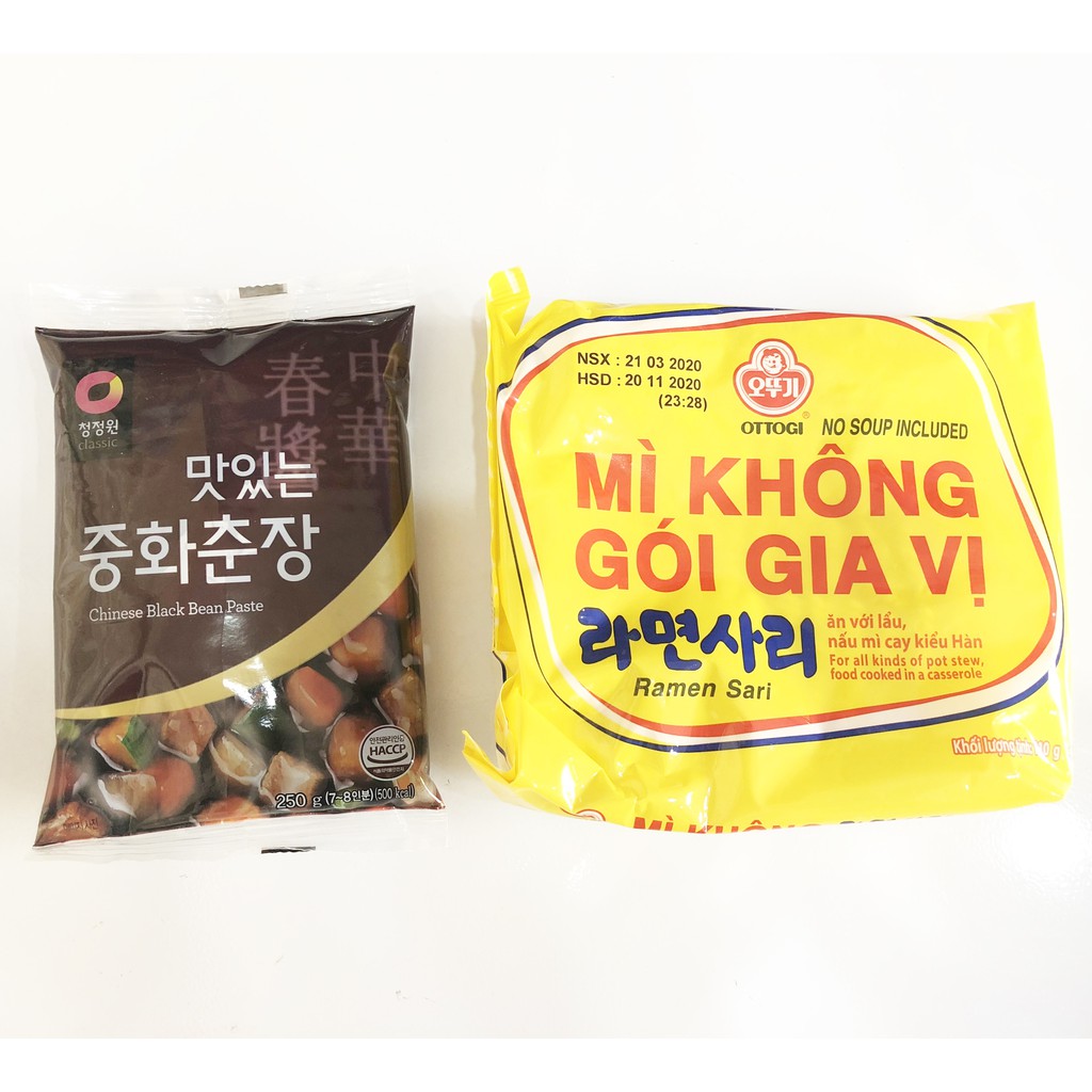 [Tokbokki.com] Mì Không Gia Vị Hàn Quốc và Sốt Tương Đen 250g