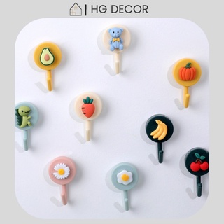 Móc dán tường cute, móc trang trí, móc treo đồ đa năng, nhiều hình dáng dễ thương