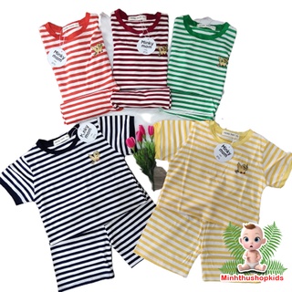 BỘ Áo Cộc Tay Thun Lạnh Minky Moom Họa Tiết Cho Bé Trai Bé Gái