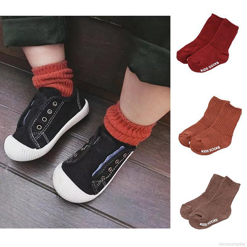 Tất chân giữ ấm chống trượt màu sắc sặc sỡ cho bé gái Vớ Len Dày Chống Trượt Cho Bé