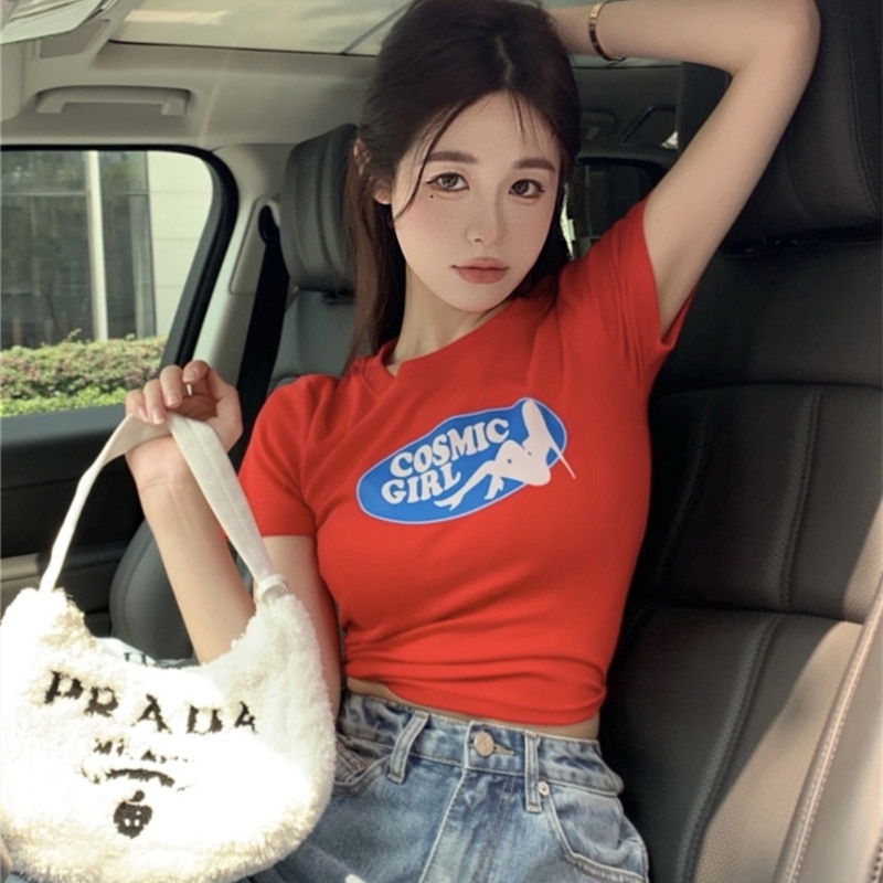 Áo Thun Tay Ngắn Cổ Tròn In Họa Tiết Thời Trang