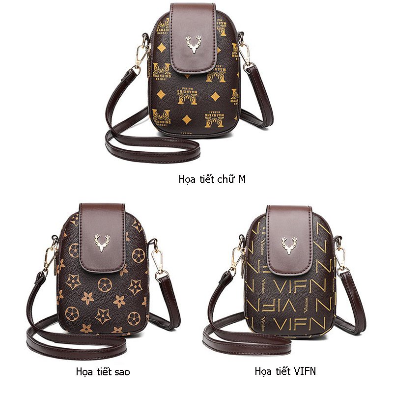 Túi đeo chéo nữ mini đựng điện thoại da mềm phong cách Hàn Quốc