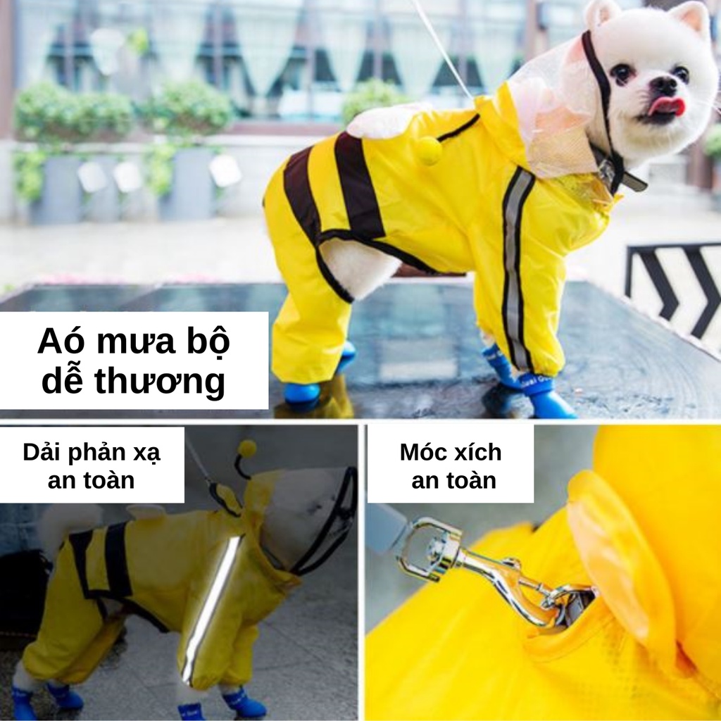 Hipidog bộ áo mưa liền quần cho thú cưng nhỏ / chó mèo