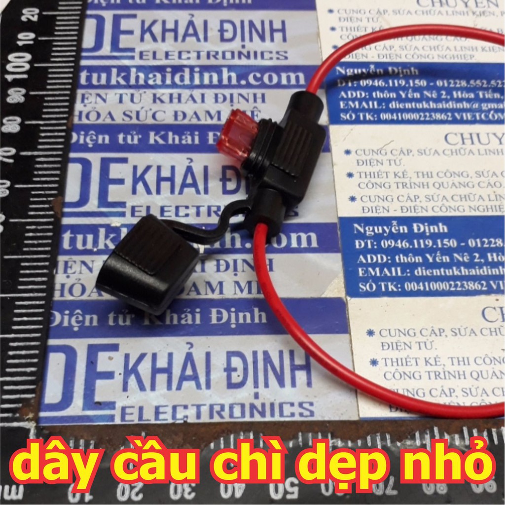 3 cái dây đế cầu chì DẸP, loại nhỏ, XE máy dây ra 2 đầu, dây 18AWG 22A/600V kde6112