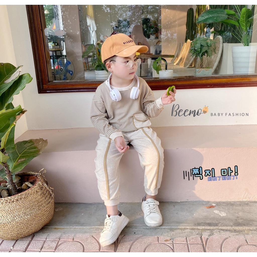 Bộ dài tay kẻ ngang túi hộp BEEMO