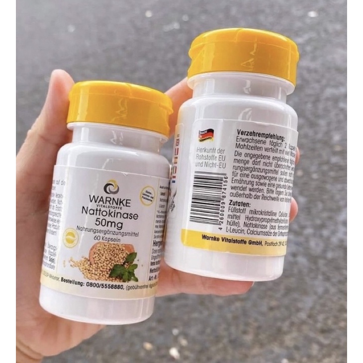 Viên uống phòng ngừa Đột Quỵ ,tai biến mạch máu não Nattokinase Warnke 50mg 100mg - Hàng nội địa Đức