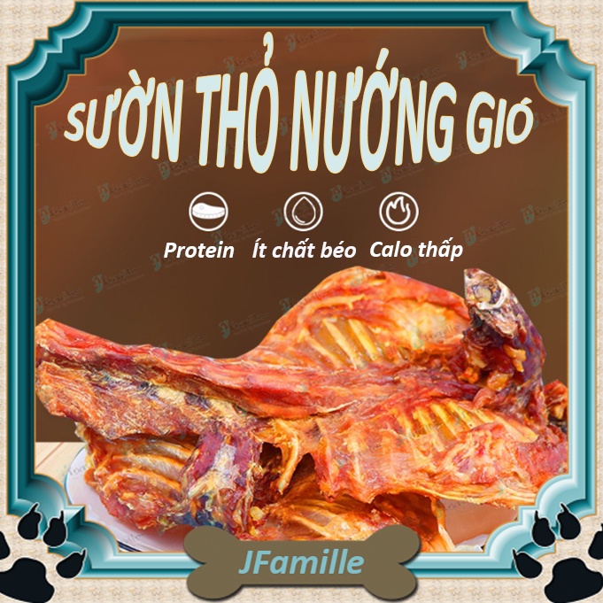 [NGUYÊN CHIẾC]Đồ Ăn Vặt Dinh Dưỡng JFamille, Sườn Thỏ Nướng Gió, Protein Cao, Ít Béo, Xương Gặm Chống Cắn Phá. JF138