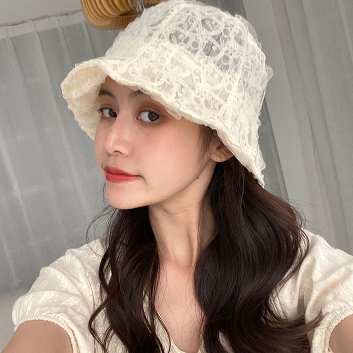 Nón tai bèo phối ren phong cách hàn quốc thời trang mùa hè cho nữ