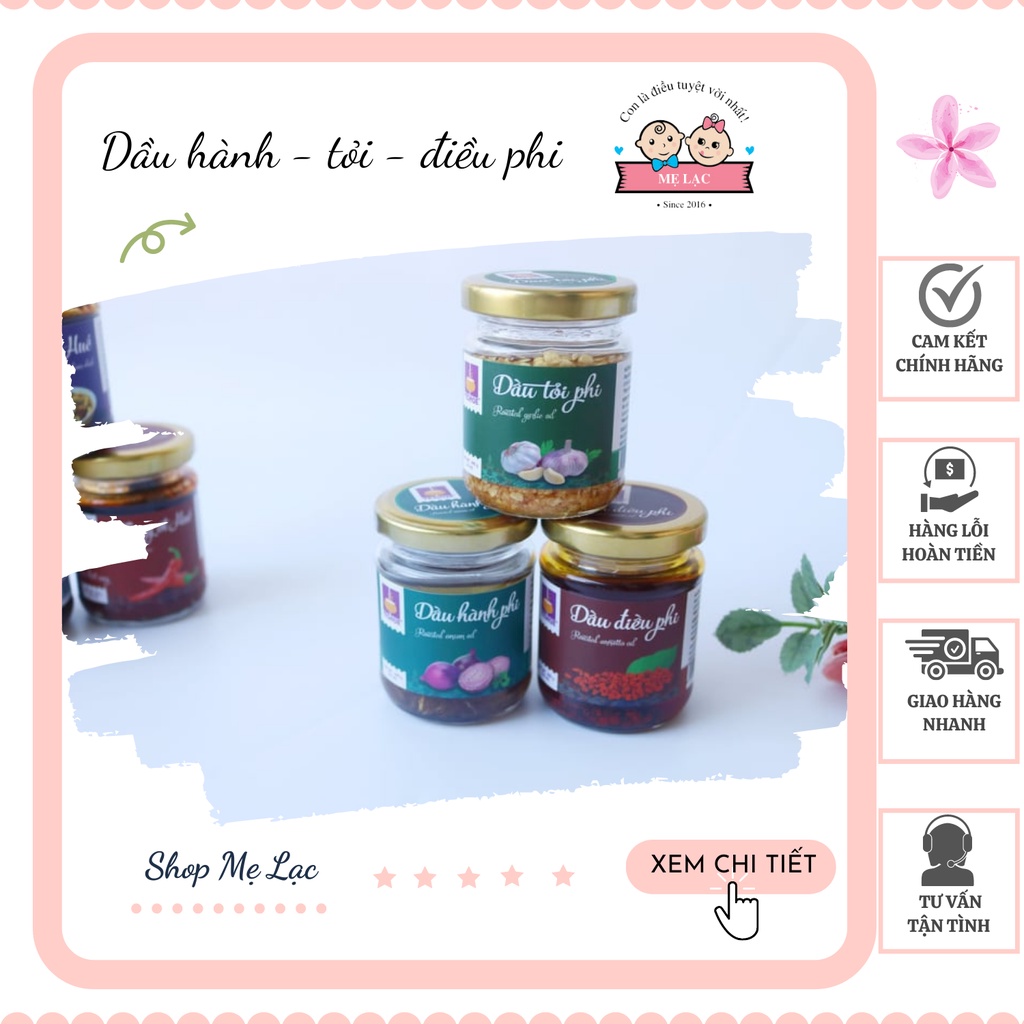 Dầu hành phi, dầu tỏi phi và dầu điều phi, gia vị nấu ăn thơm ngon tiện lợi