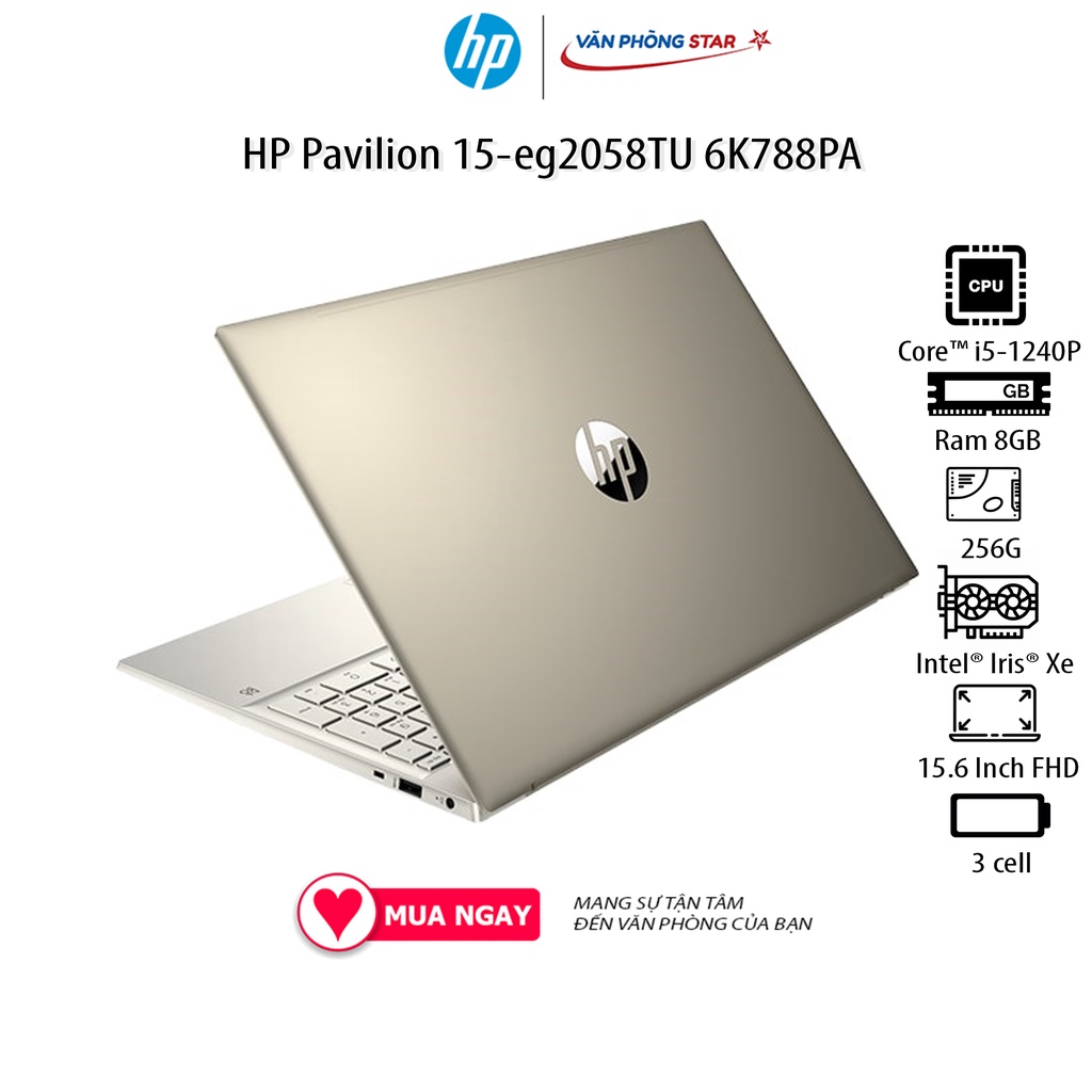 Laptop HP Pavilion 15-eg2058TU 6K788PA (Core i5-1240P | 8GB | 256GB | Intel Iris Xe | 15.6 inch FHD