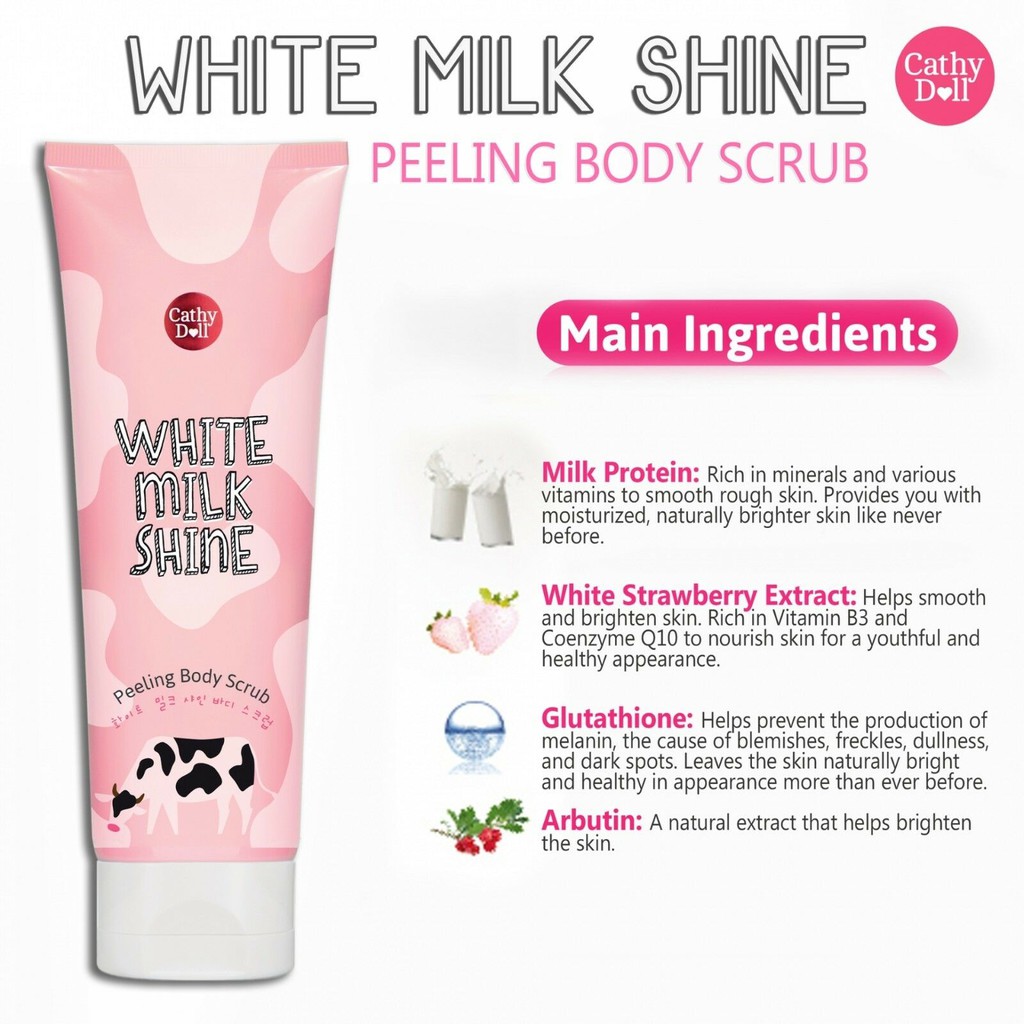 Tẩy da chết Cathy Doll White Milk Shine 320ml